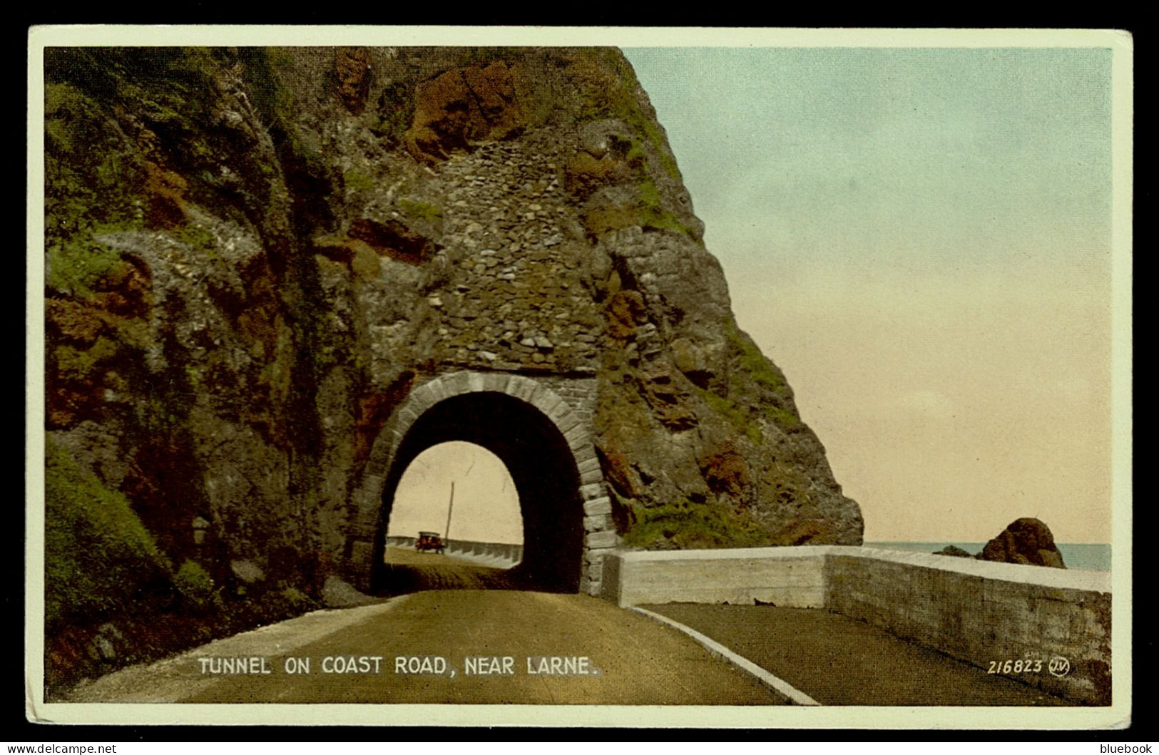 Ref 1645 - Early Postcard - Tunnel On Coast Road Near Larne - County Antrim Ireland - Antrim