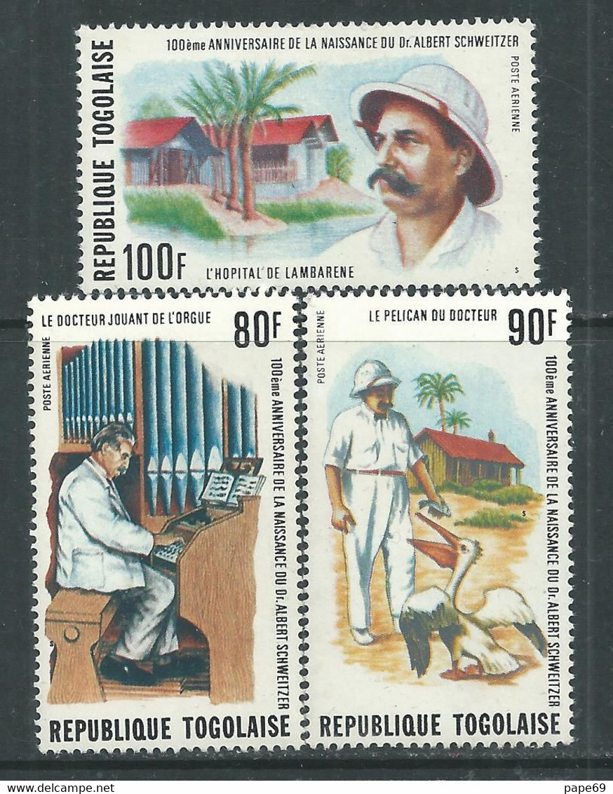 Togo P.A.  N° 256 / 58 XX  100è Anniv. Naissance Docteur  Schweitzer, Les 3 Valeurs  Sans  Charnière, TB - Togo (1960-...)