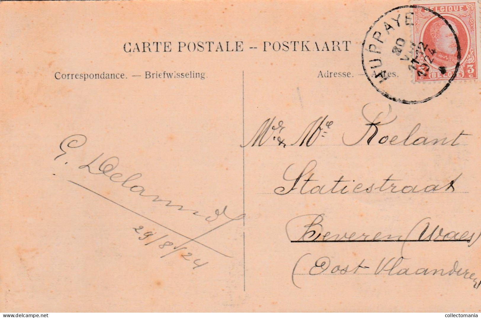 2 Oude Postkaarten BOMAL  Bomal Sur Ourthe   Centre Du Village  Eglise  1924 - Durbuy