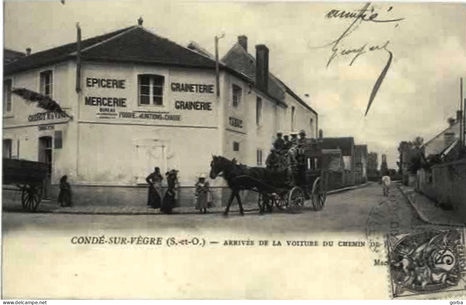 *repro CPA - 78 - CONDE SUR VEGRE - Arrivée De La Voiture Du Chemin De Fer - Other & Unclassified