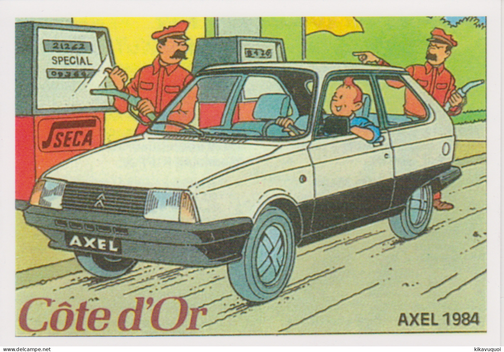 CITROEN VISA AXEL 1984 - TINTIN - CARTE POSTALE 10X15 CM NEUF - Voitures De Tourisme