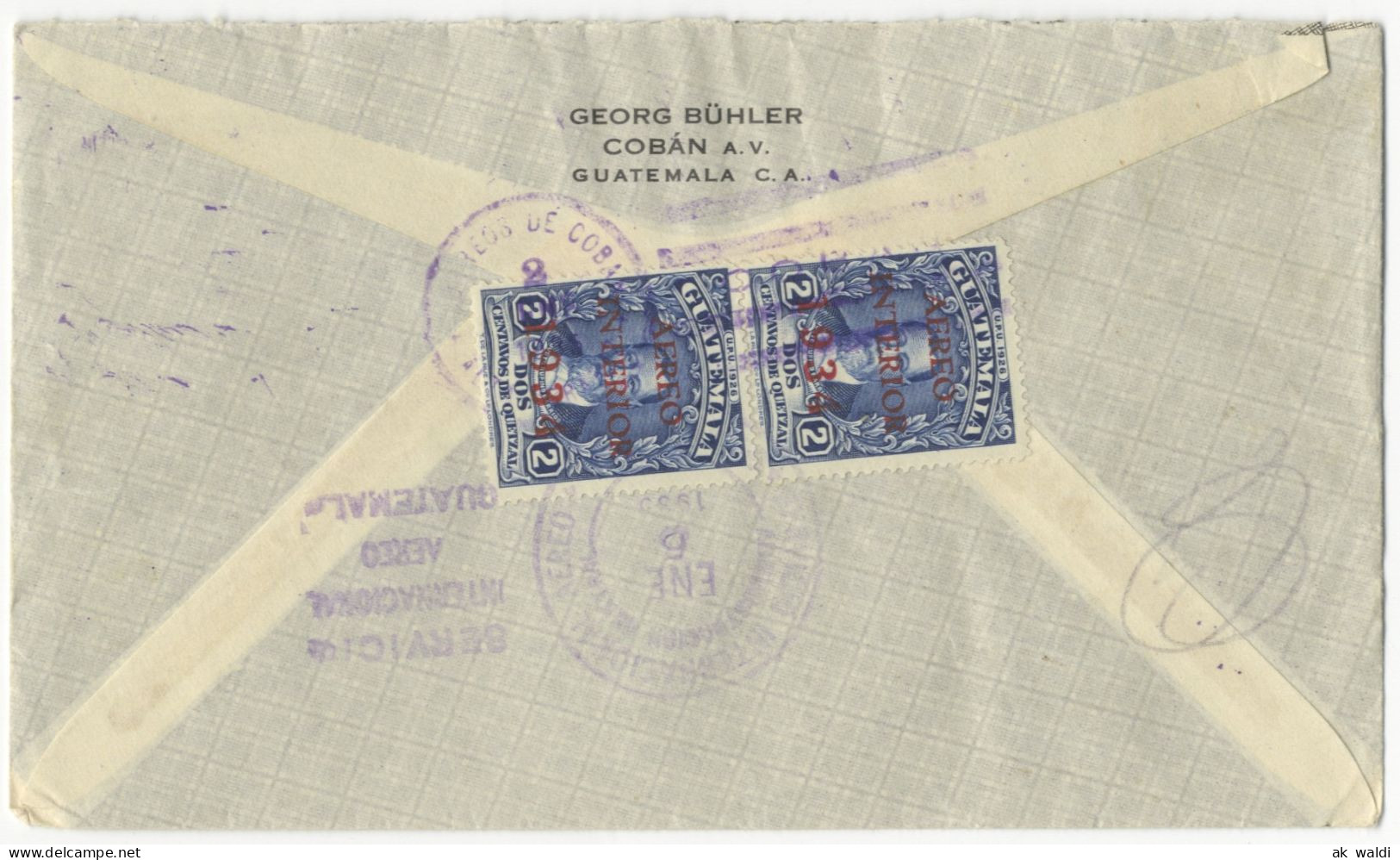 Guatemala, Coban, Luftpost, 1934    ( II ) - Guatemala