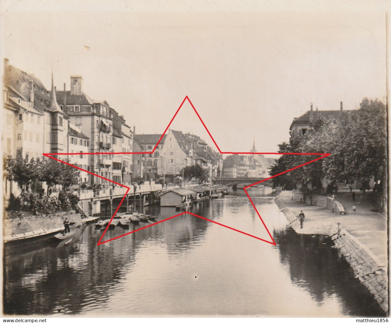 Photo 1901 STRASBOURG - Une Vue Du Quai Des Bateliers, Bateau Lavoir (A255) - Strasbourg