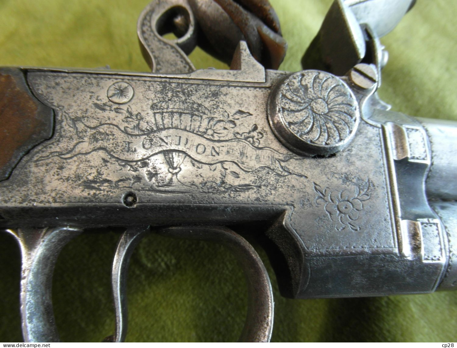 Beau Pistolet 18è à Silex à 2 Canons Superposés D.EGG, London - Armas De Colección