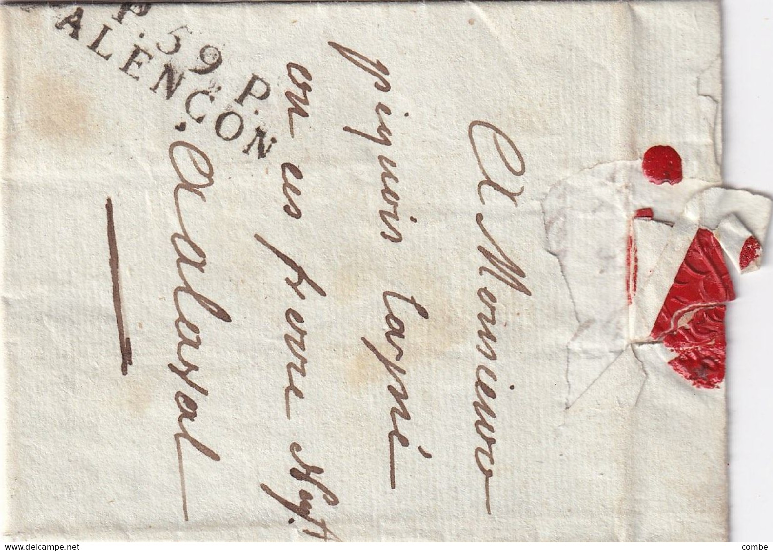 LETTRE. 28 AVRIL 1807. P.59.P./ALENCON (34mm). POUR LAVAL - 1801-1848: Precursori XIX