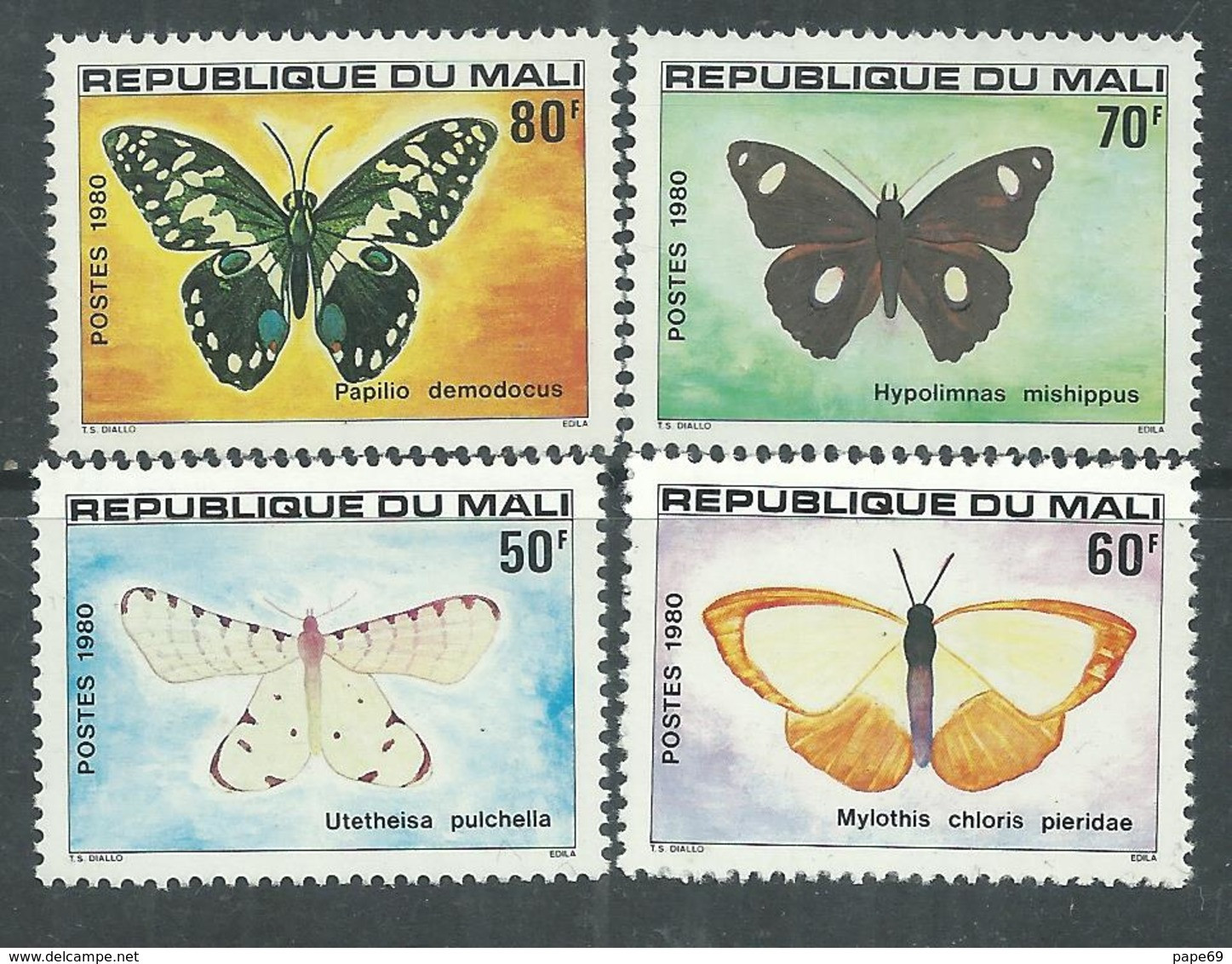 Mali  N° 392 / 95 XX  Papillons Du Mali. La Série Des 4 Valeurs Sans Charnière TB - Malí (1959-...)