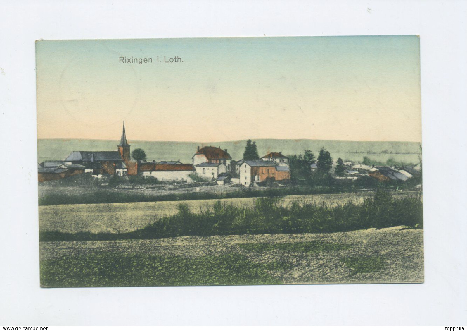 1916 1. WK Feldpost Farbkarte Rixingen Lothringen Lorraine Gelaufen - Lothringen