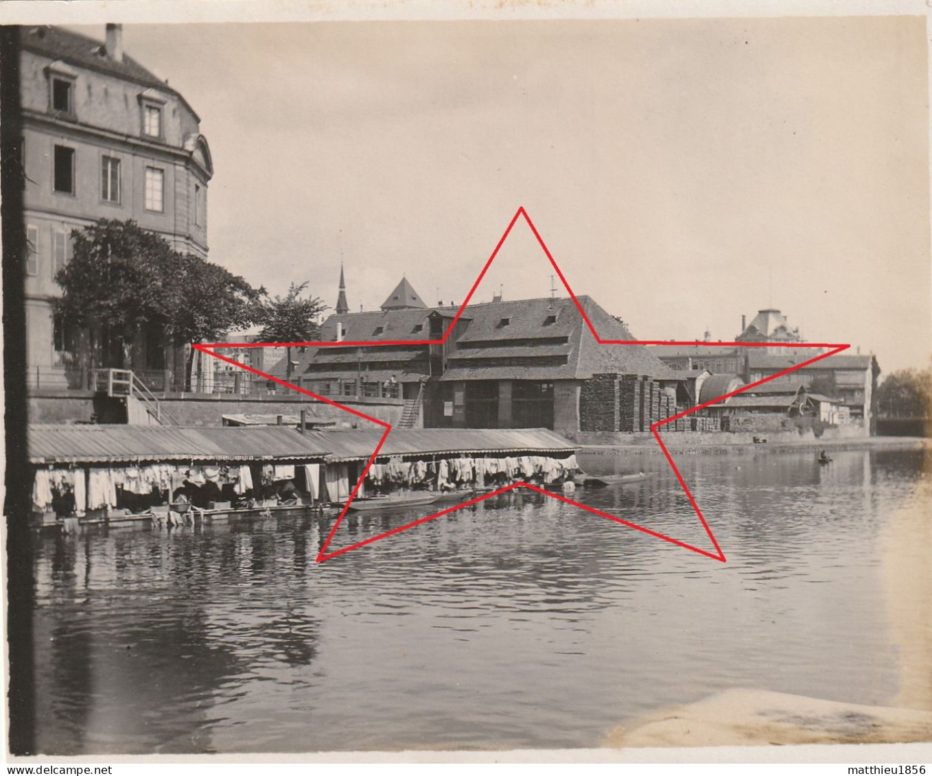 Photo 1901 STRASBOURG - Une Vue, Bateau Lavoir, Lavandières, Une Usine ? (A255) - Strasbourg