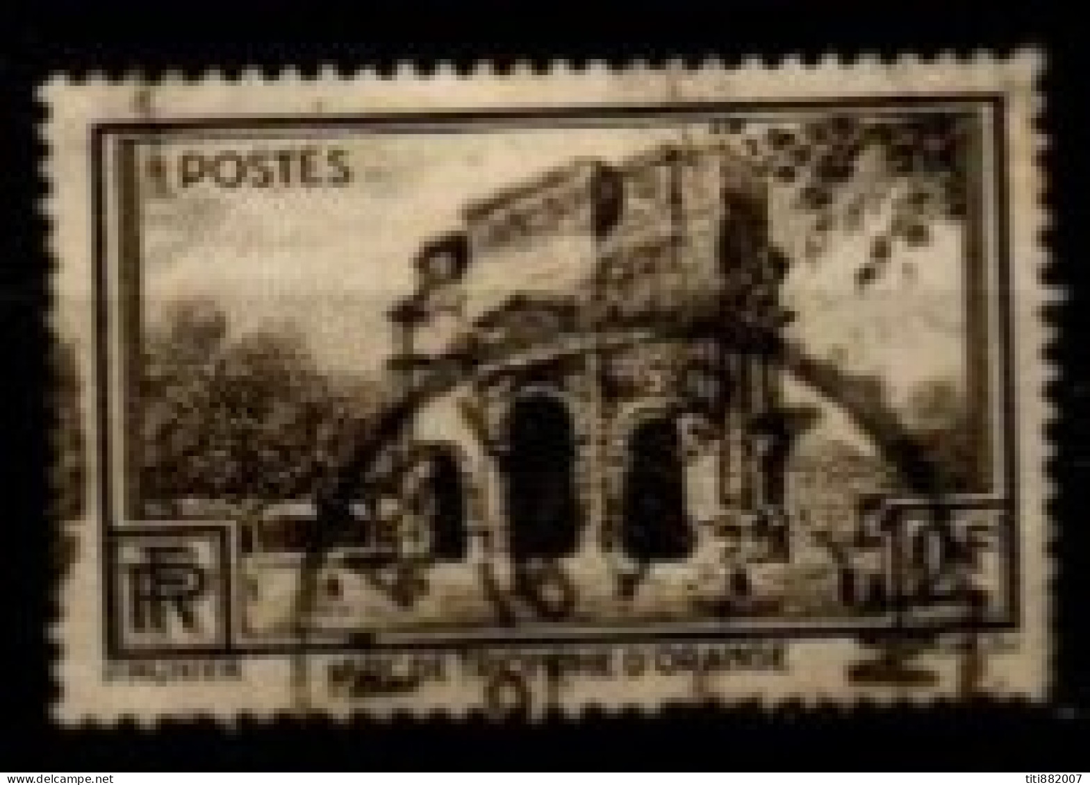 FRANCE    -   1938 .   Y&T N° 389 Oblitéré.  Arc De Triomphe D 'Orange. - Used Stamps