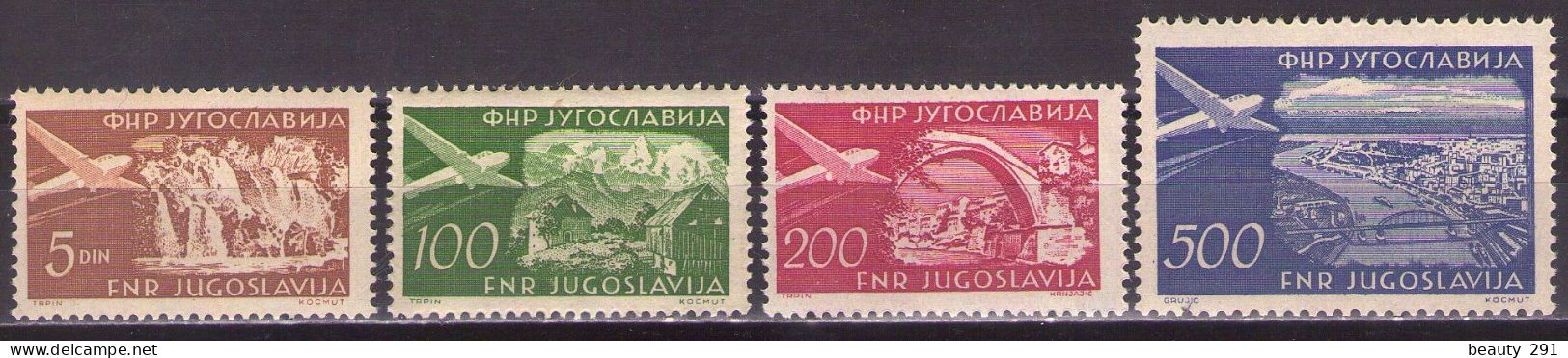 Yugoslavia 1951 - Airmail - Mi 689-692 - MNH**VF - Ongebruikt