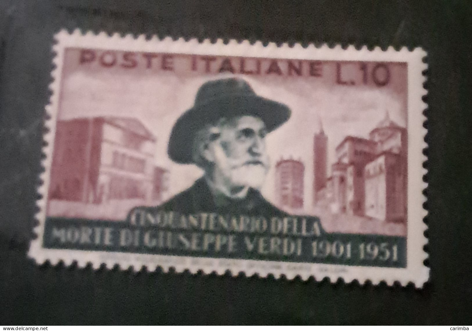 1951 L.10 VERDI FILIGRANA LETTERE - 1946-60: Mint/hinged