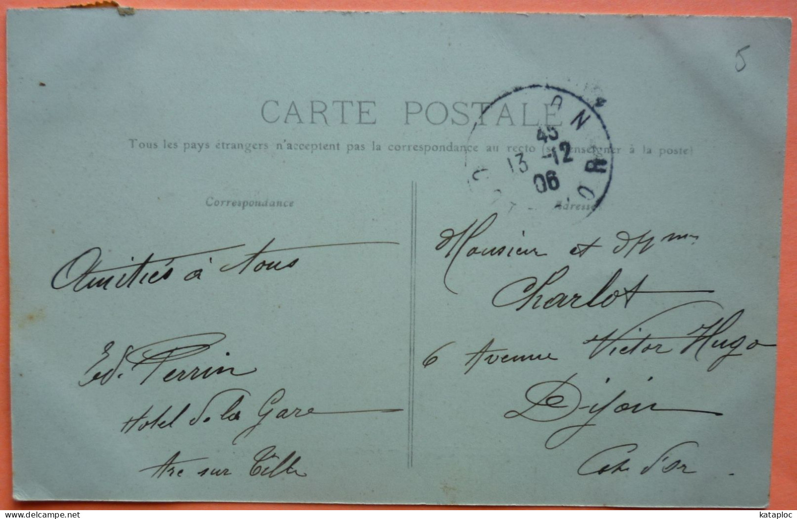 CARTE ARC SUR TILLE - 21 - HOTEL DE LA GARE -SCANS RECTO VERSO-12 - Drancy