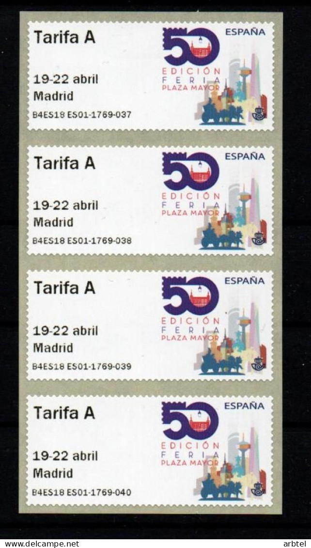 ESPAÑA SPAIN ATM 50 AÑOS PLAZA MAYOR B4ES18 TARIFA A - Unused Stamps