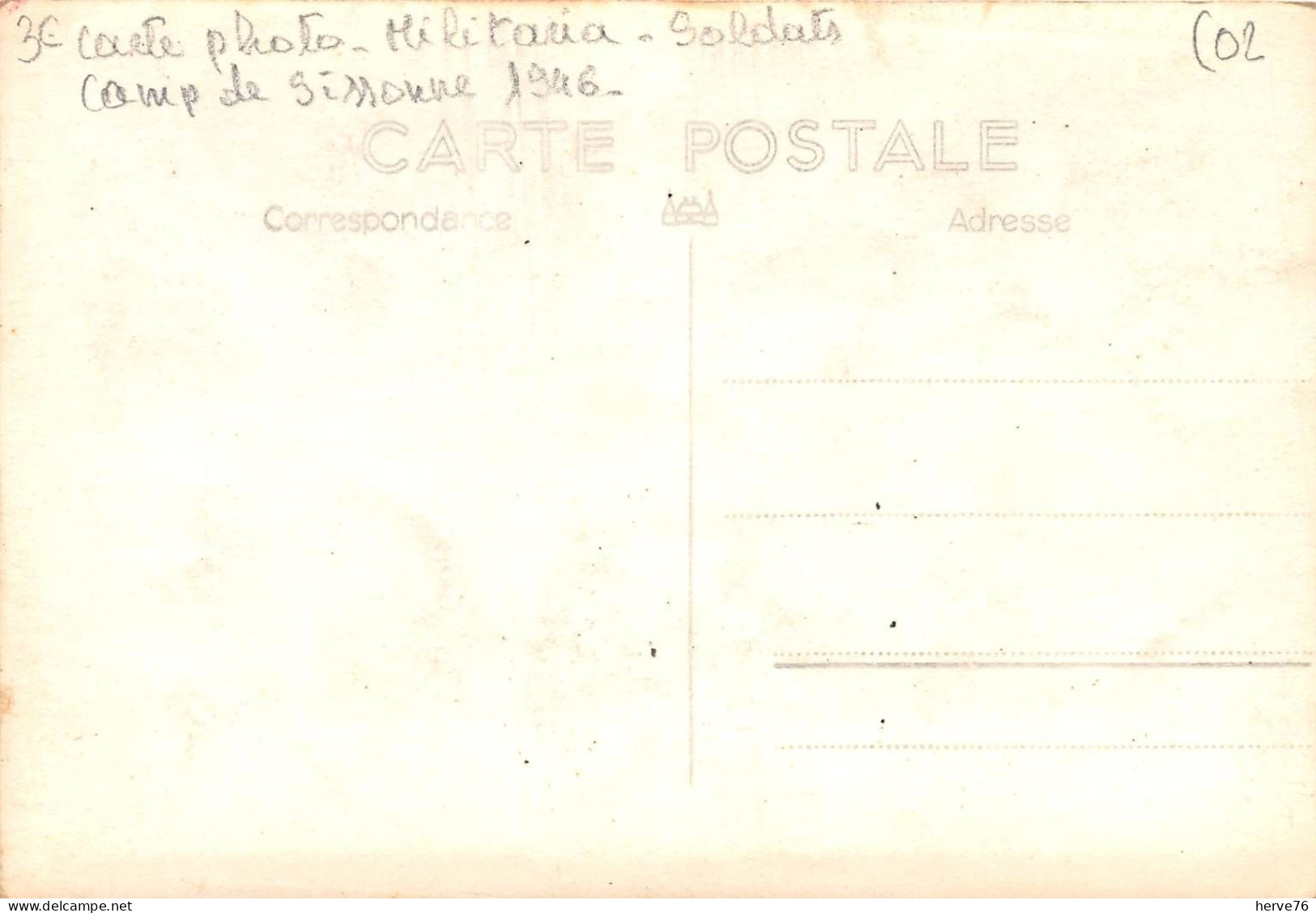 Camp De SISSONNE - 1946 - Carte Photo - Soldats - Militaires - Militaria - Sissonne