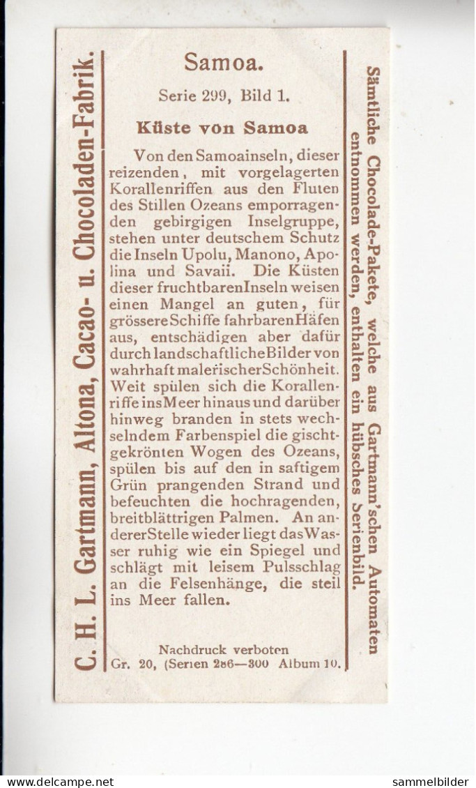 Gartmann  Samoa Küste Von Samoa    Serie 299 #1 Von 1909 - Altri & Non Classificati