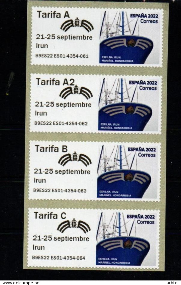 ESPAÑA SPAIN ATM EXFILA IRUN BARCO PESQUERO FISHING SHIP ERROR NUMERACION AL DORSO 445 OMITIDO - Unused Stamps