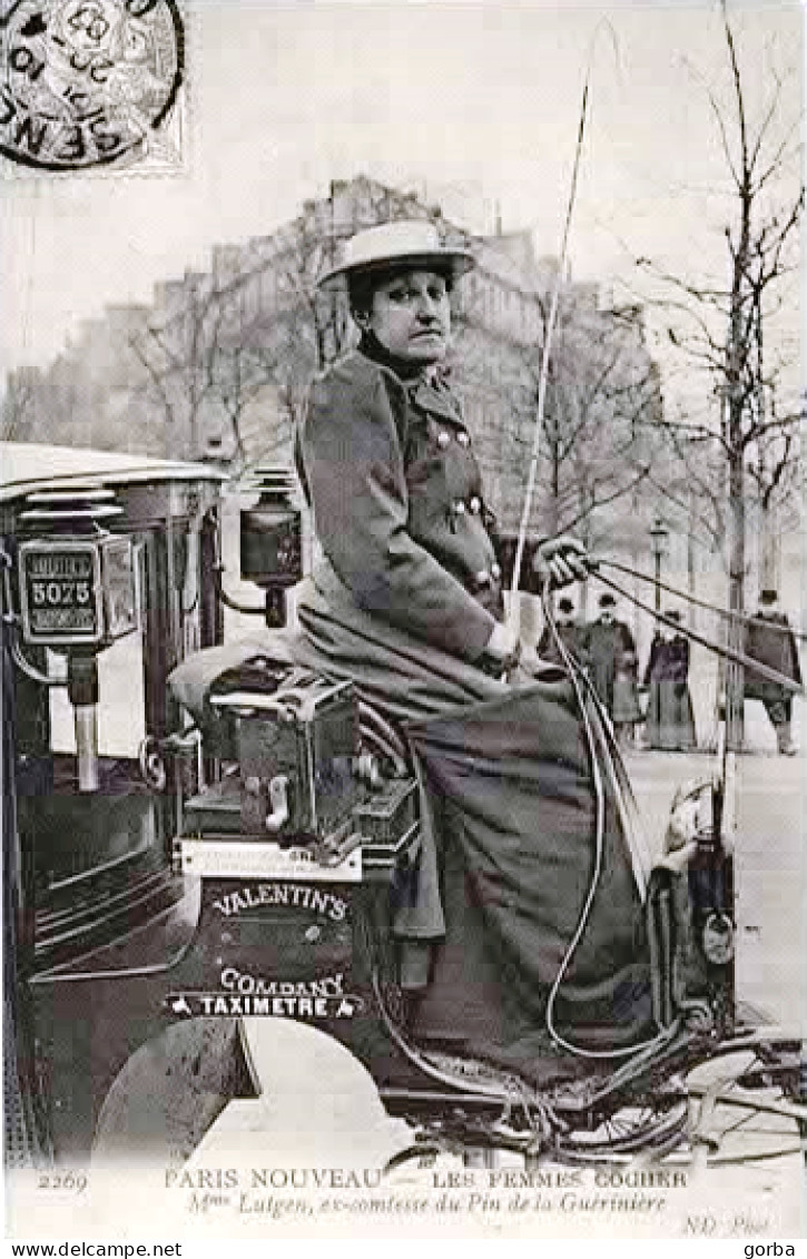 *Repro CPA - 75 - PARIS -  Une Femme Cocher - Mme Lutgen - Openbaar Vervoer