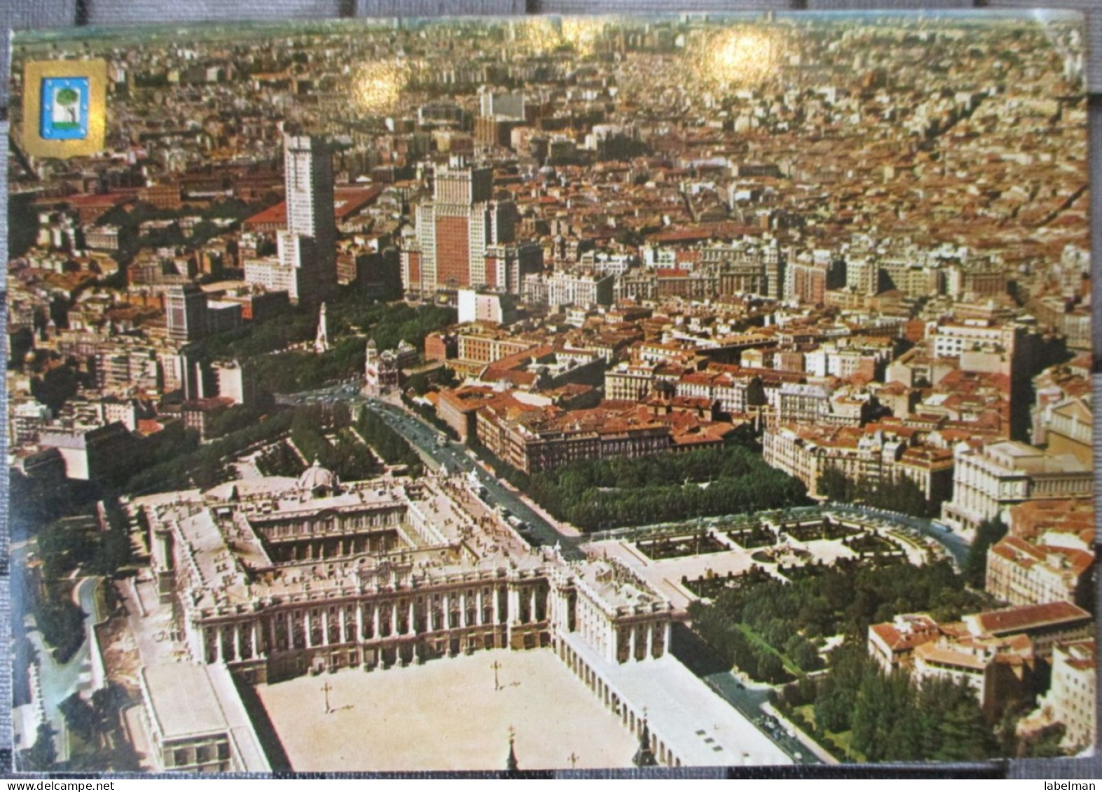 SPAIN MADRID AERIAL CITY VIEW PANORAMA CARD POSTCARD CARTOLINA CARD BRIEFKAARTE CARTE POSTALE ANSICHTSKARTE POSTKARTE - Denmark