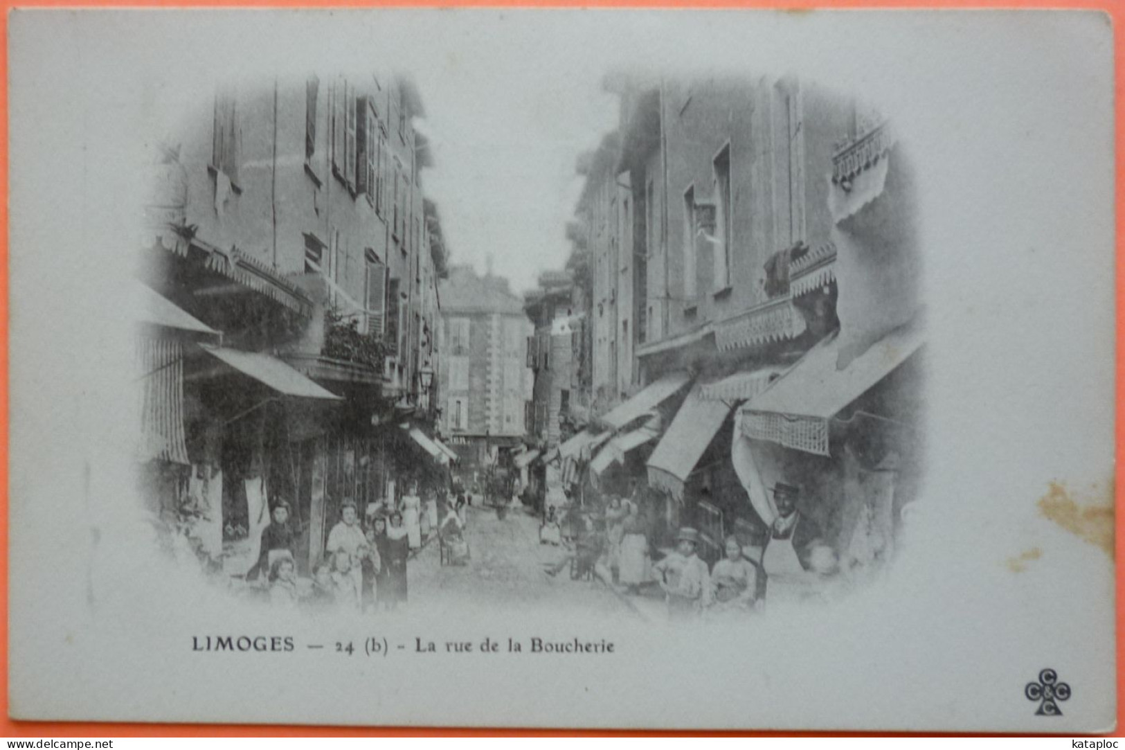 CARTE PRECURSEUR LIMOGES - 87 - LA RUE DE LA BOUCHERIE - 2 SCANS-13 - Limoges