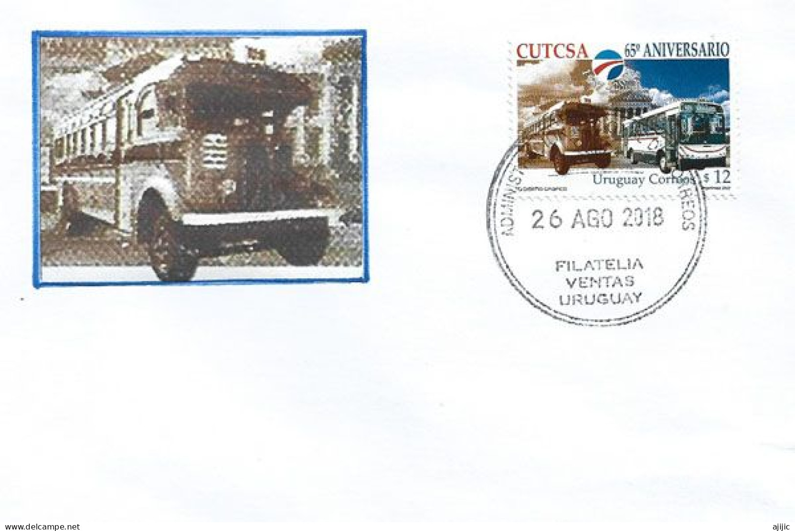 URUGUAY: Ancien Et Nouvel Autobus De La Compañía Uruguaya De Transportes Colectivos SA . 2 Enveloppes Montevideo - Busses