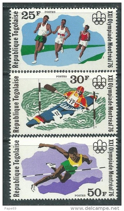 Togo  N° 867 / 69 XX Jeux Olympiques De Montréal.  Les 3 Valeurs Sans  Charnière, TB - Togo (1960-...)