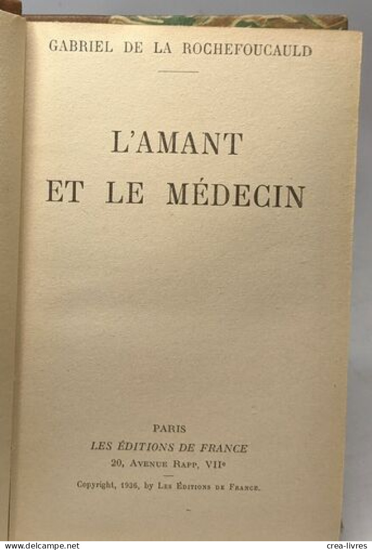 L'amant Et Le Médecin - Sonstige & Ohne Zuordnung