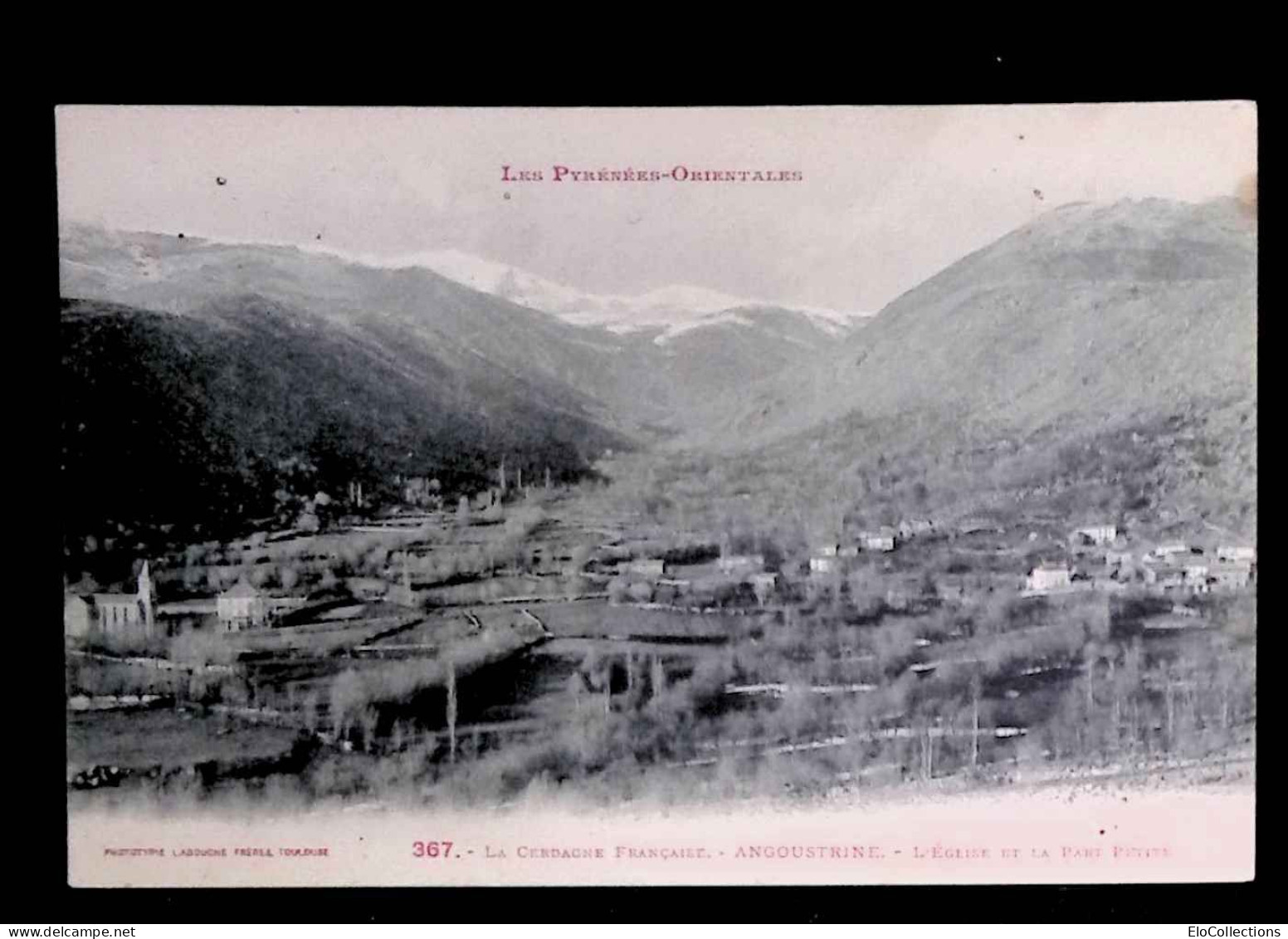 Cp, 66, Angoustrine, L'église Et La Part Petite, écrite 1920 - Andere & Zonder Classificatie