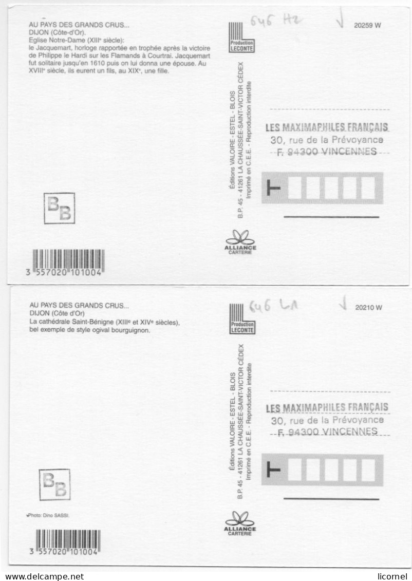 Cartes Maxi  2006 :DIJON( Lot De 2 Cartes) - 2000-2009