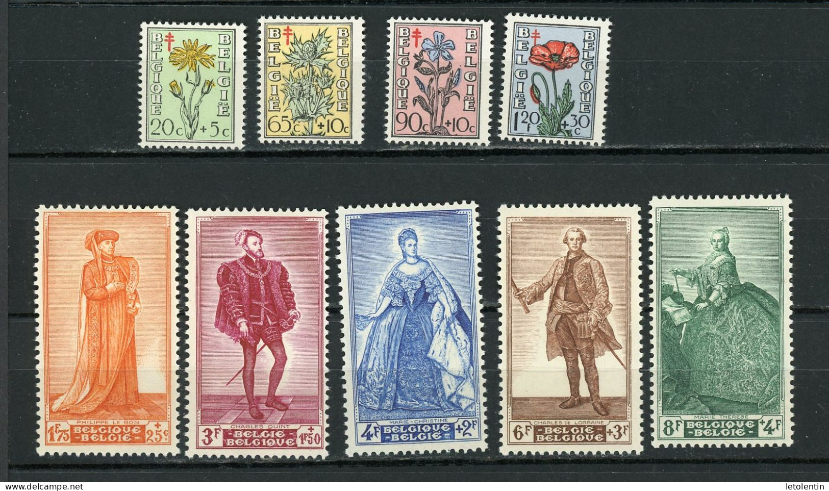 BELGIQUE -  POUR ŒUVRES ANTITUBERCULEUX - N° Yvert 814/822 ** - Nuevos