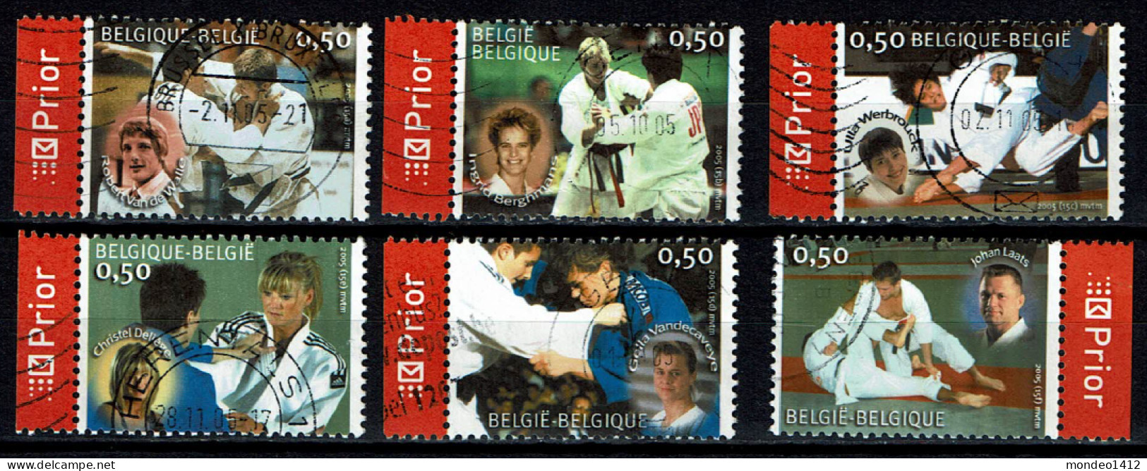 België OBP 3407/3412 - Belgian Int. Sports Champions - Judo - Oblitérés