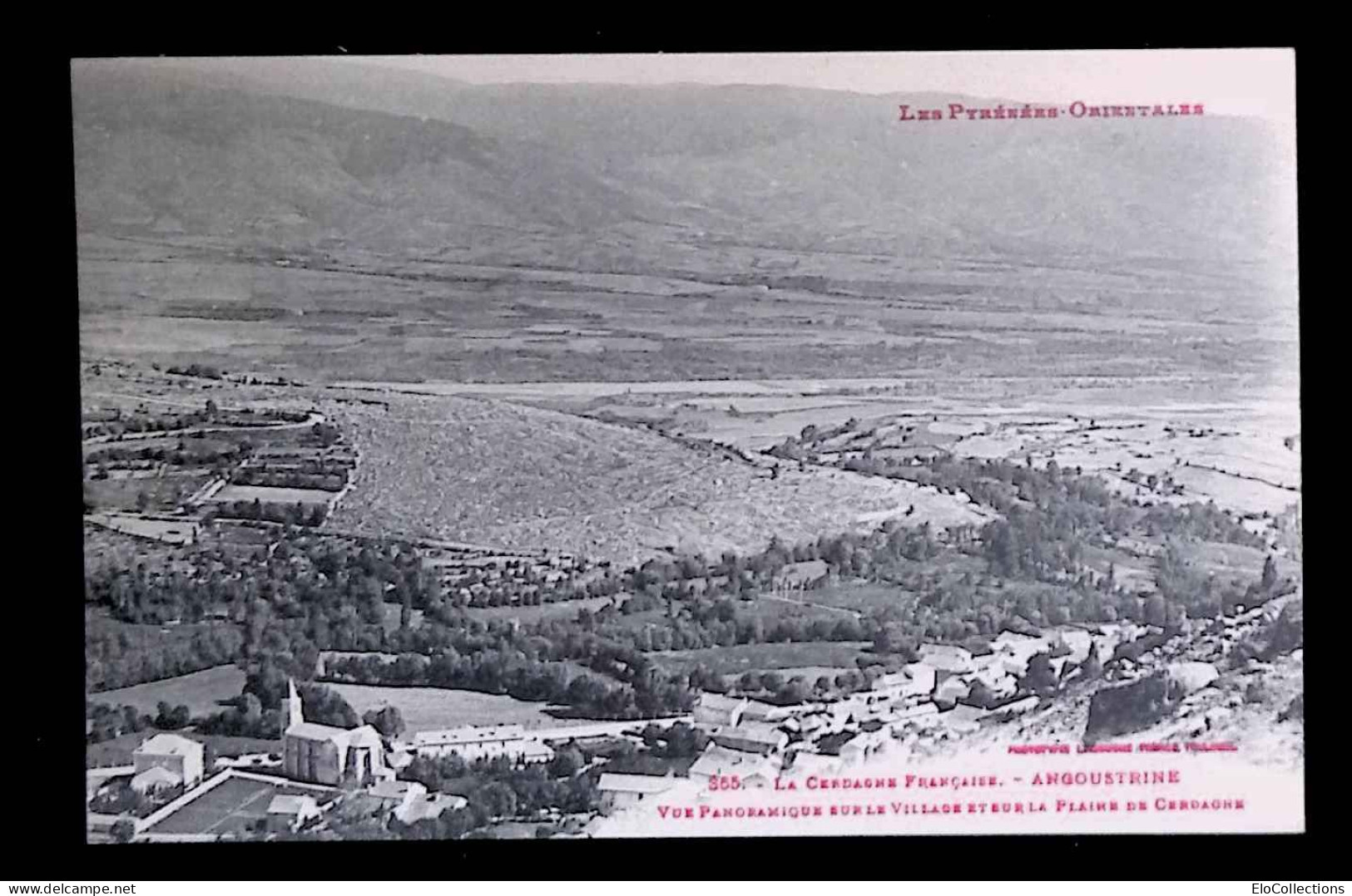 Cp, 66, Angoustrine, Vue Panoramique Sur Le Village Et Sur La Plaine De Cerdagne, Vierge - Autres & Non Classés