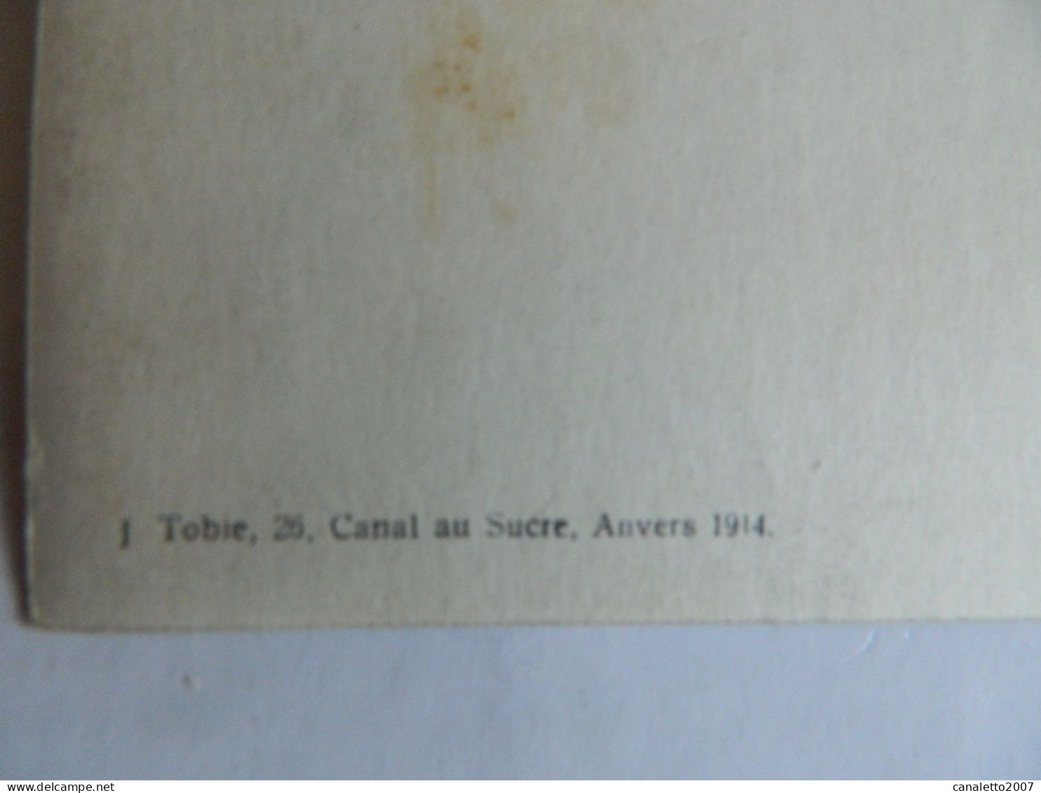 MILITARIA+ANVERS:PHOTO CARTE DE MILITAIRE EN 1913 FAIT PAR J.TOBIE 26 CANAL AU SUCRE ANVERS - Personnages