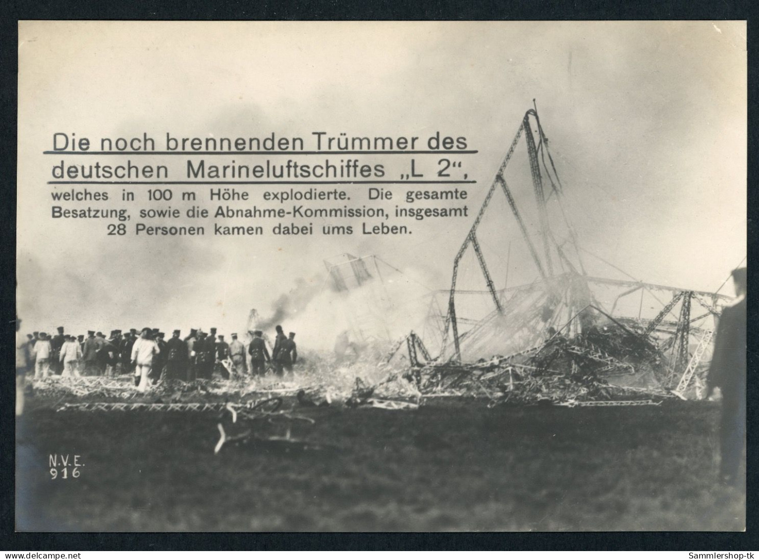 Ansichtskarte Die Noch Brennenden Trümmer Marineluftschiff L2 - 1913 - Luchtschepen