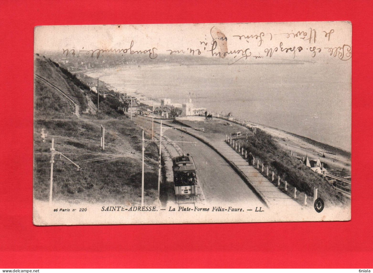 F 21541 SAINTE ADRESSE La Plate Forme Félix Faure ( Tramway  1916 )   ( 2 Scans) ( 76) - Sainte Adresse