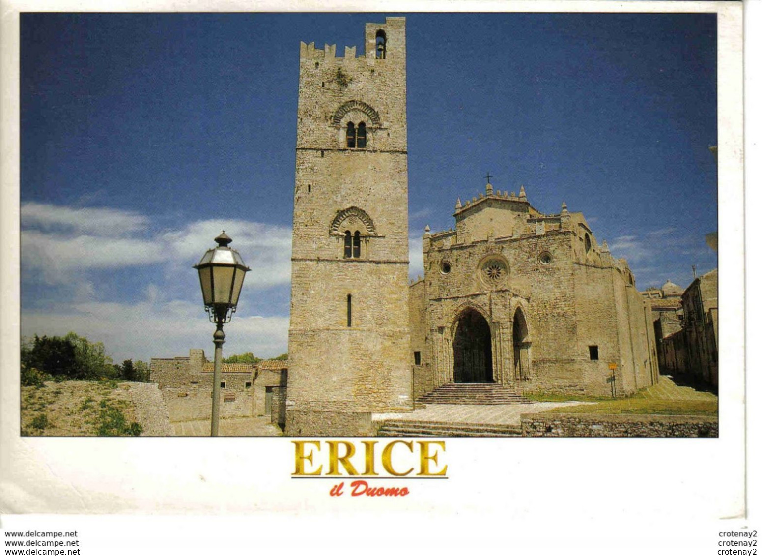 Sicilia ERICE Il Duomo En 1999 Torre Campanaria Timbre - Altri & Non Classificati