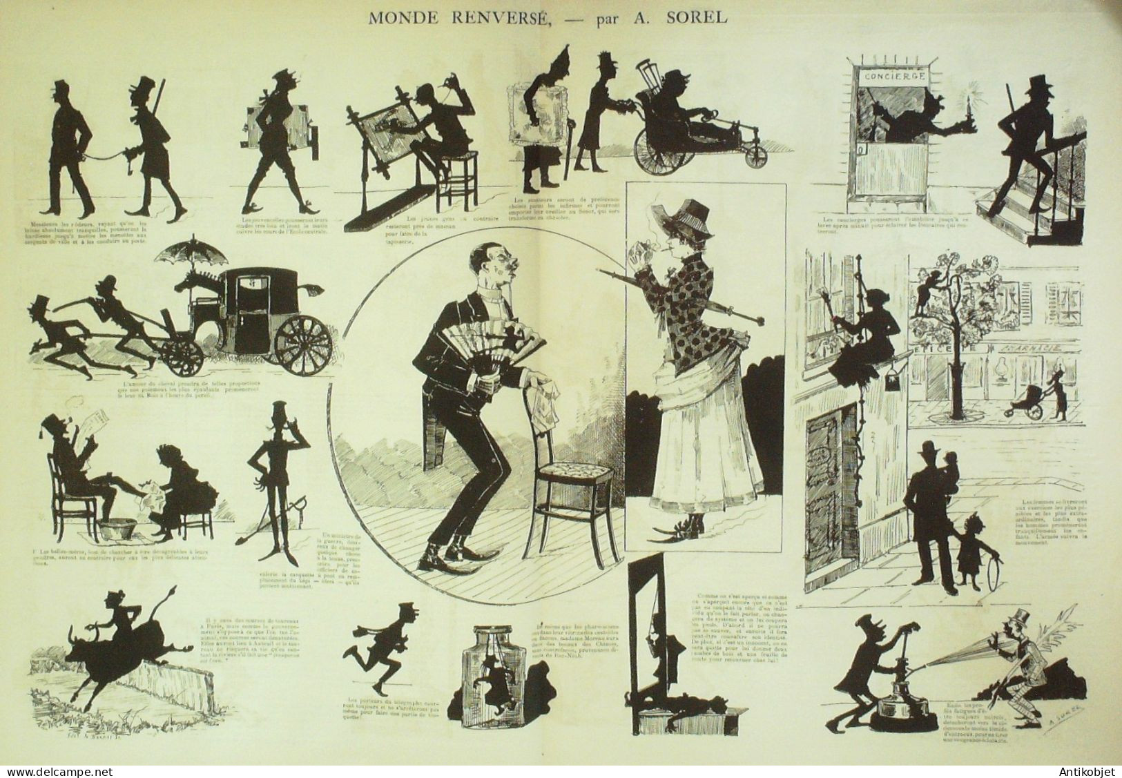 La Caricature 1884 N°233 Le Parnasse Contemporain Robida Loys Monde Renversé Sorel Job - Tijdschriften - Voor 1900