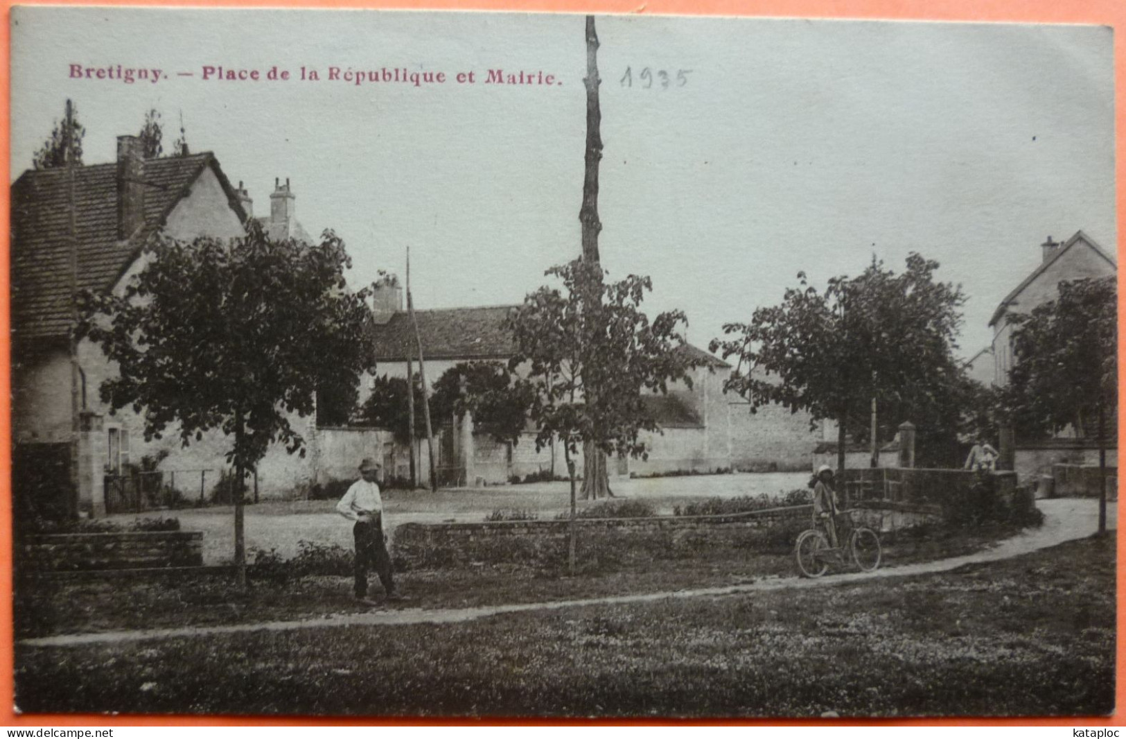 CARTE BRETIGNY - 21 - PLACE DE LA REPUBLIQUE ET MAIRIE -SCANS RECTO VERSO-12 - Otros & Sin Clasificación