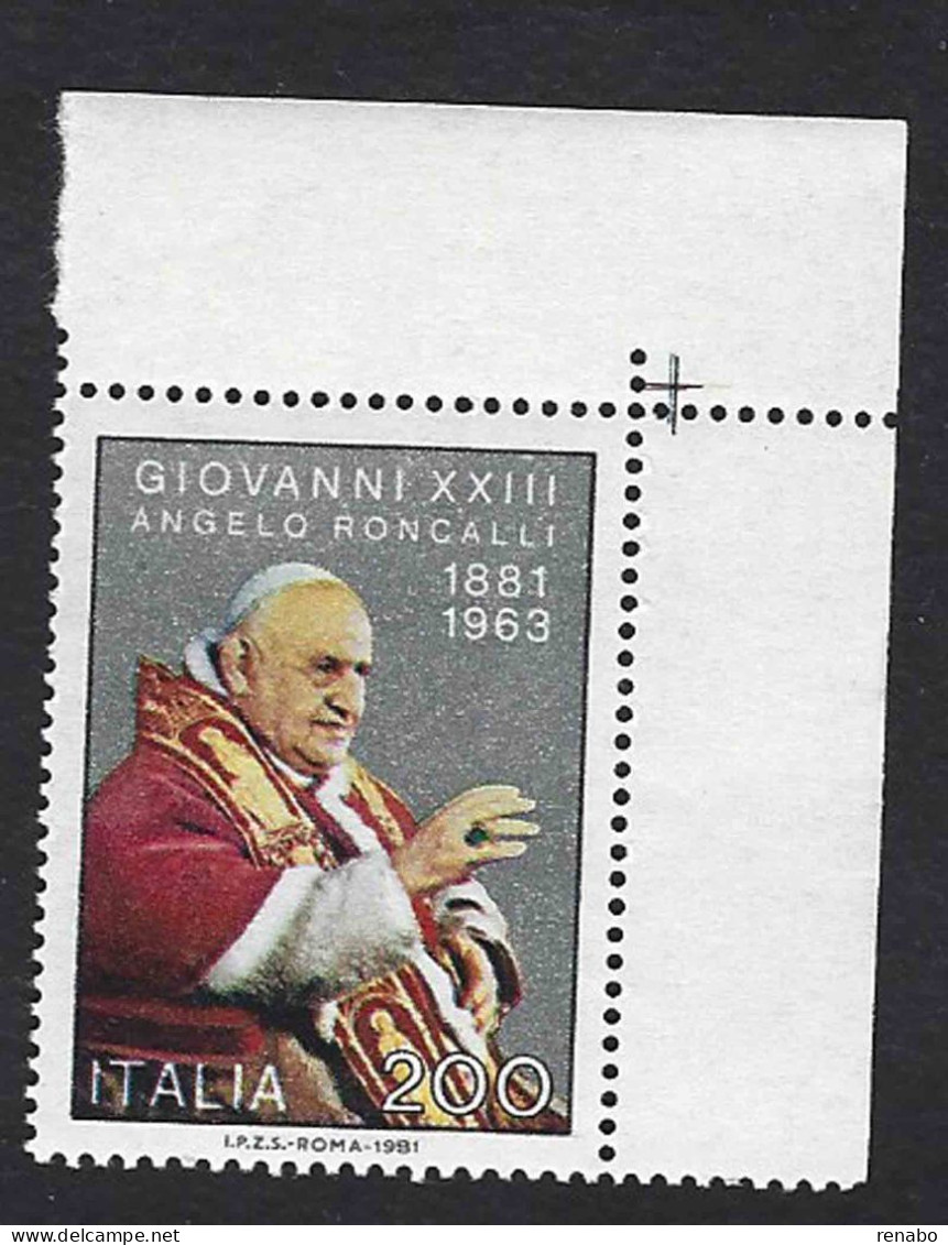 Italia 1981 ; Papa Giovanni XXIII, Anniversario Della Nascita : Angolo Superiore Destro. - 1981-90: Neufs