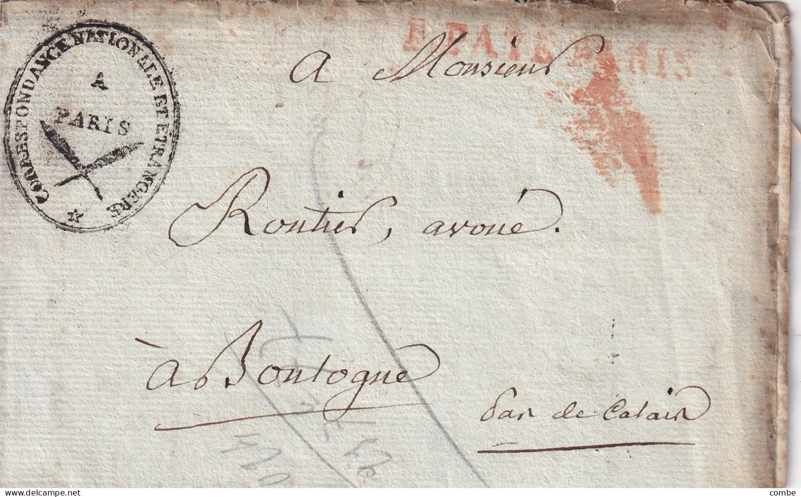 LETTRE. 14 BRUMAIRE AN 14. PARIS. LITIGE N° 3871. BUREAU DE CORRESPONDANCE NATIONALE ET ETRANGERE - 1801-1848: Voorlopers XIX