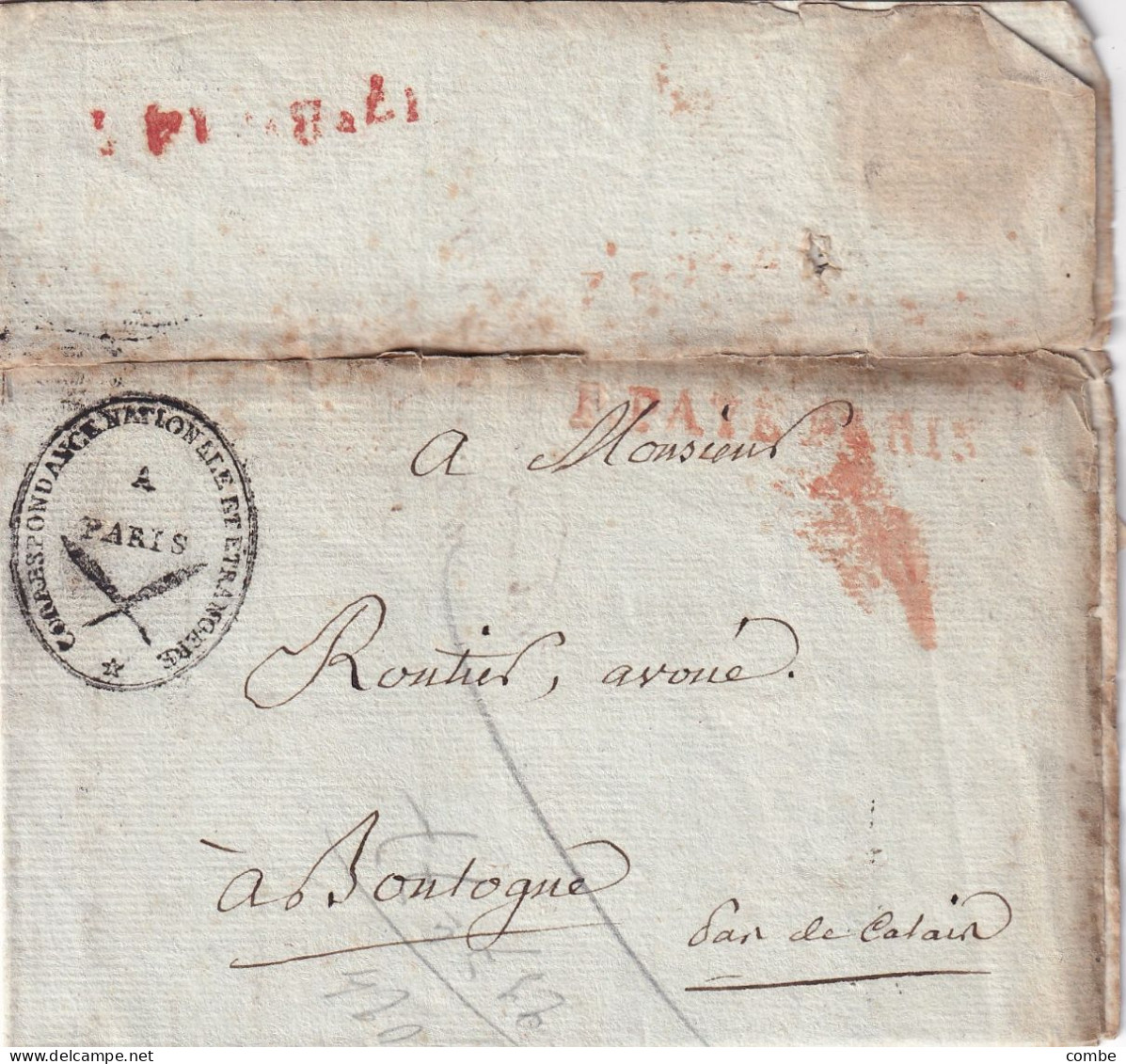 LETTRE. 14 BRUMAIRE AN 14. PARIS. LITIGE N° 3871. BUREAU DE CORRESPONDANCE NATIONALE ET ETRANGERE - 1801-1848: Voorlopers XIX