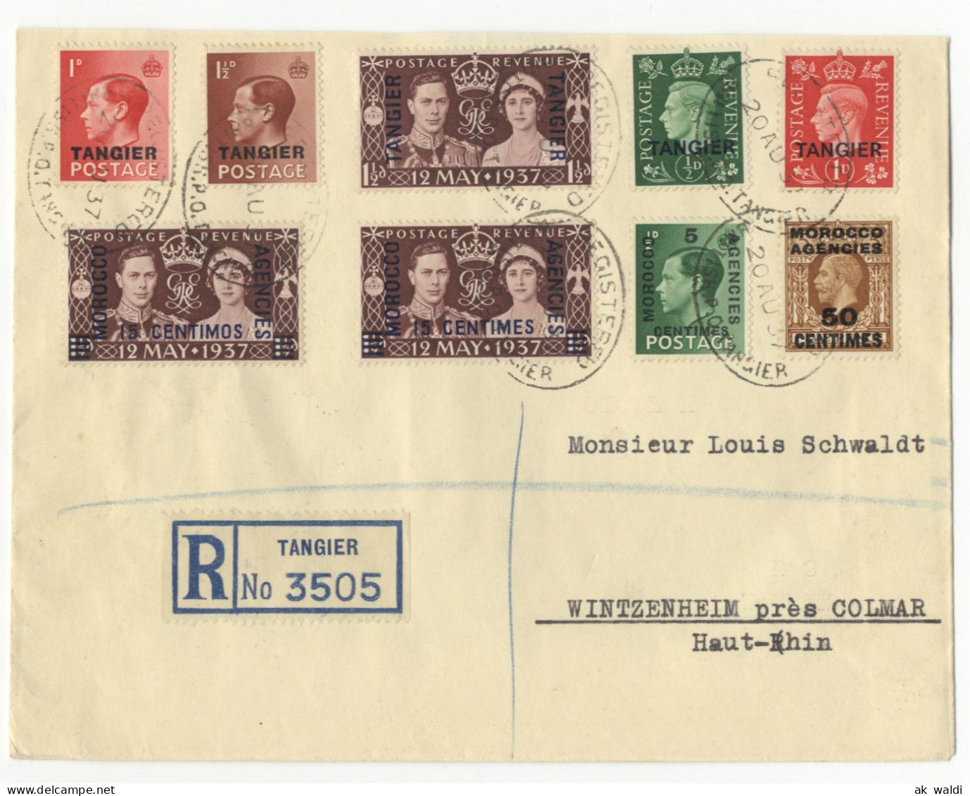 Grossbritannien, Marokko, Tanger, R-Brief - Bureaux Au Maroc / Tanger (...-1958)