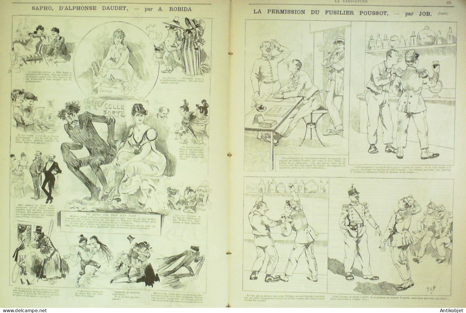 La Caricature 1884 N°234 Permission Du Fusilier Poussot Draner Canne Sorel Job Trock - Revistas - Antes 1900