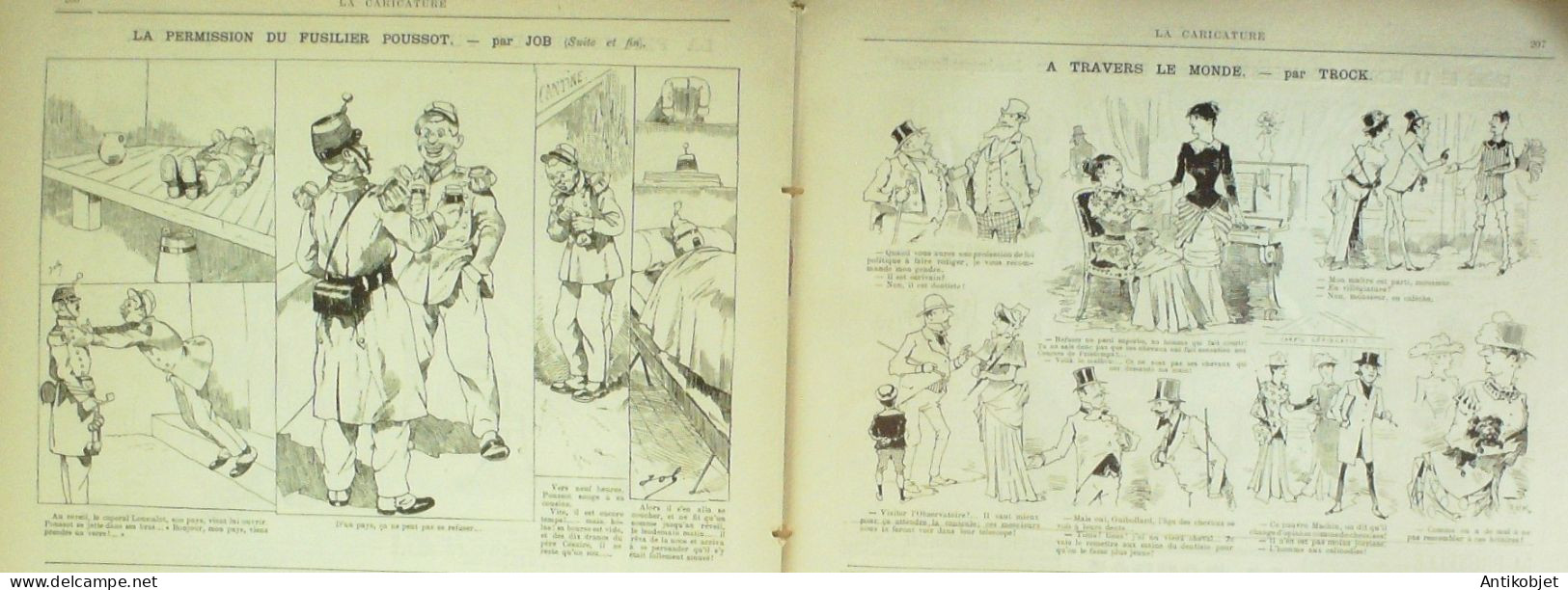 La Caricature 1884 N°234 Permission Du Fusilier Poussot Draner Canne Sorel Job Trock - Magazines - Before 1900