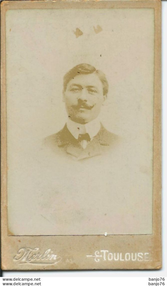 Photo Originale Format Carte De Visite - Portrait Homme Par Photographe Merlin - Toulouse - Anonymous Persons