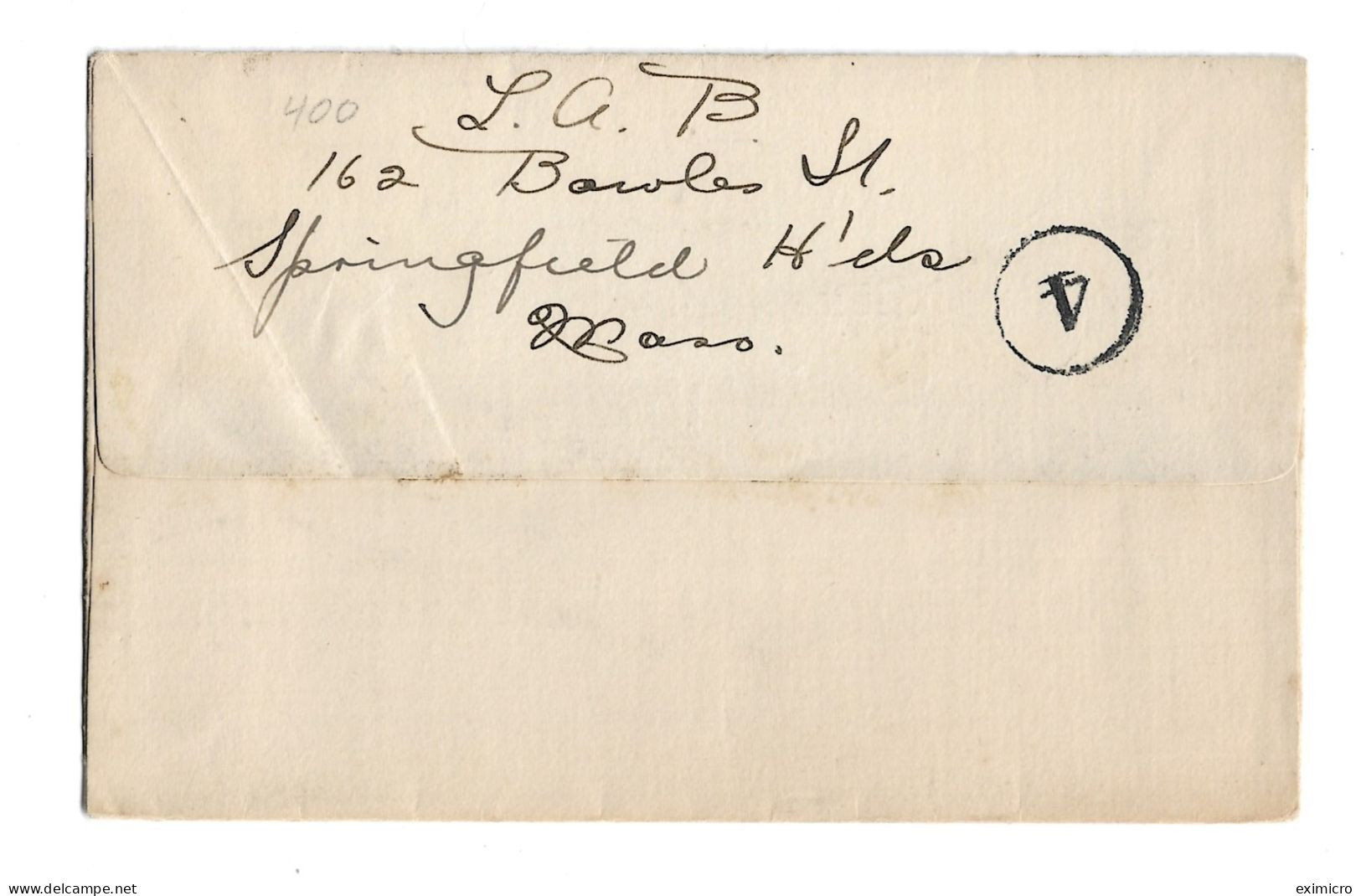 USA 1912 COVER FROM KEENE,N.H. TO SPRINGFIELD, MASS WITH RELEVANT PMK/CACHETS - Cartas & Documentos