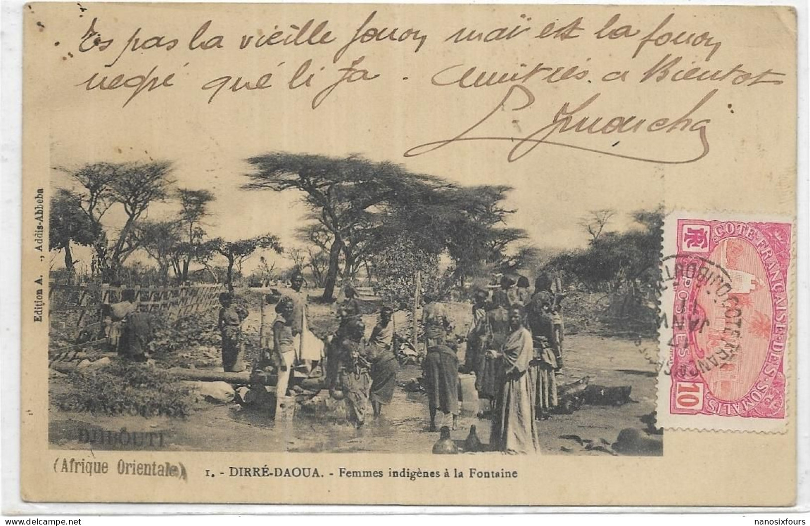 AFRIQUE. ETHIOPIE.. DIRRE DAOUA. FEMMES INDIGENES A LA FONTAINE CARTE ECRITE - Ethiopie