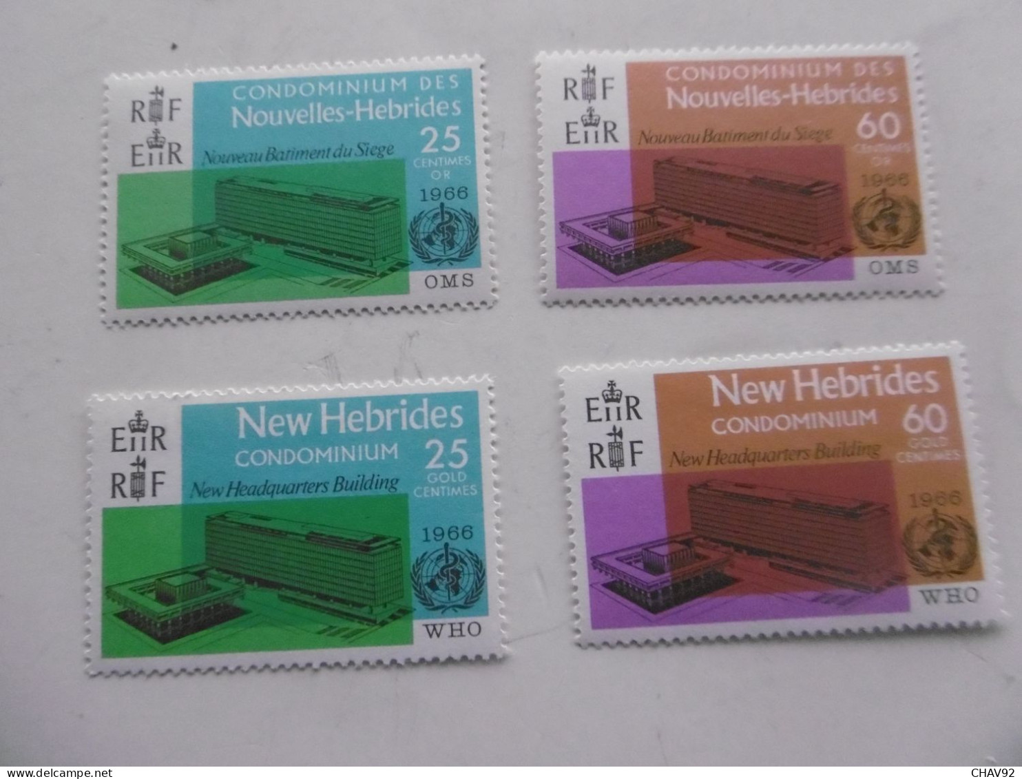 NOUVELLES HEBRIDES     P245/246 ET 247/248 * *    INAUGURATION DU SIEGE DE L O M S - Unused Stamps