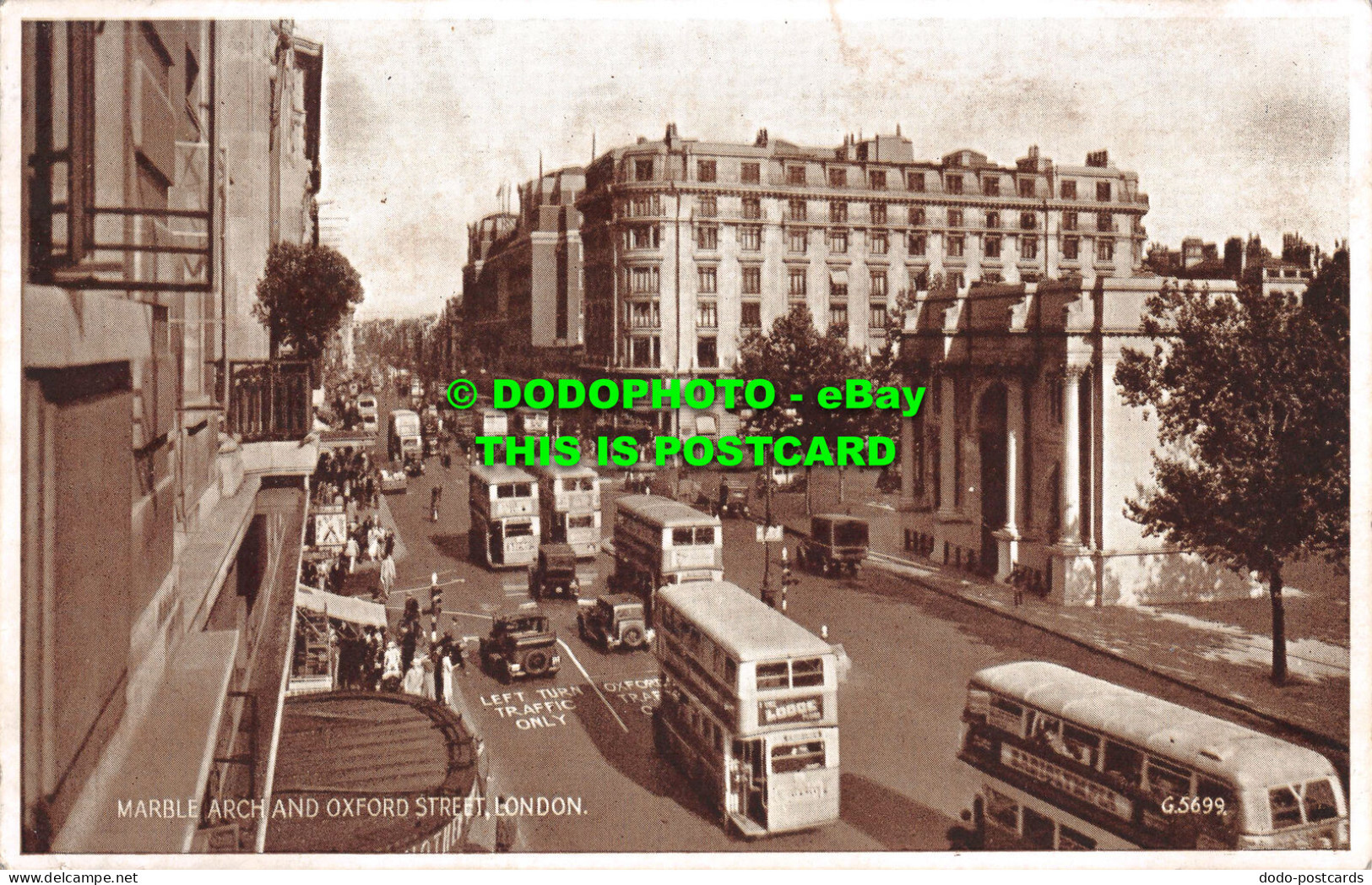 R537340 London. Marble Arch And Oxford Street. Valentine. Photo Brown - Other & Unclassified