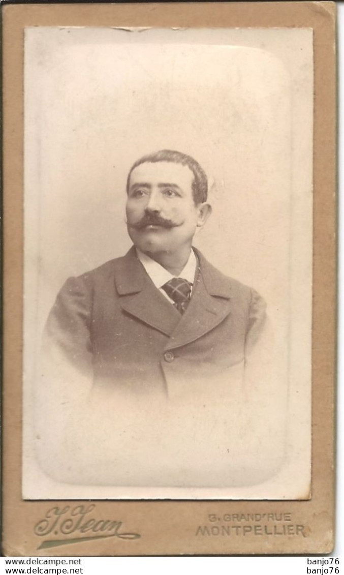 Photo Originale Format Carte De Visite - Portrait Homme - Par Photographe J. Jean  - Montpellier - Anonymous Persons