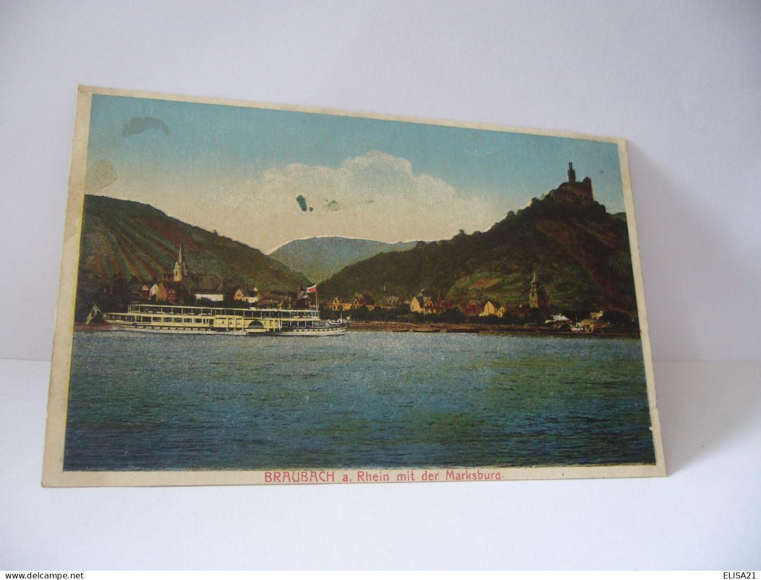 BRAUBACH A RHEIN MIT DER MARKSBURG ALLEMAGNE RHENANIE PALATINAT CPA1925 - Braubach